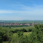 Blick vom Petersberg auf Gau-Odernheim und Donnersberg