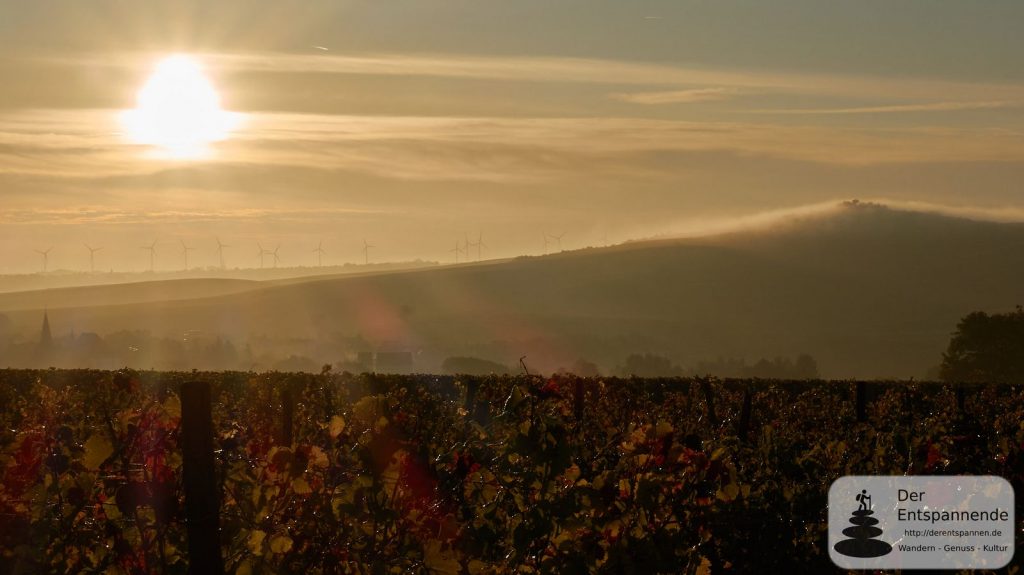 Sonnenaufgang und Nebel über dem Petersberg