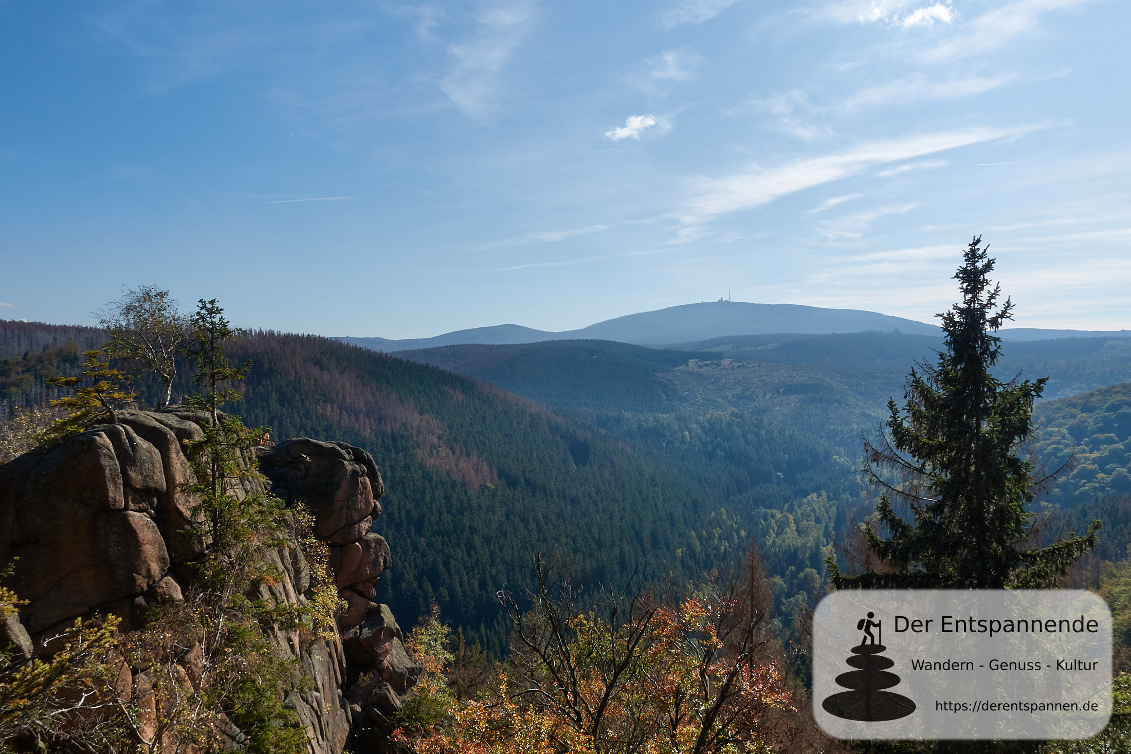 Rabenklippe: Blick auf den Brocken (Luchstour Bad Harzburg)