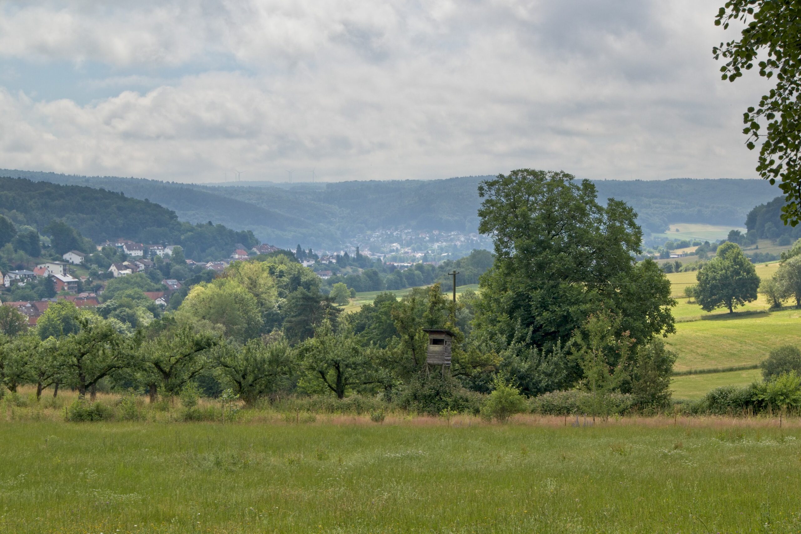 Blick auf Hetschbach und Höchst im Odenwald