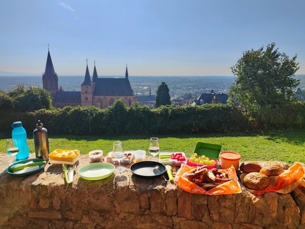 Weinwanderung für 2: Vesper in Burgruine Landskron mit Blick auf Katharinenkirche Oppenheim