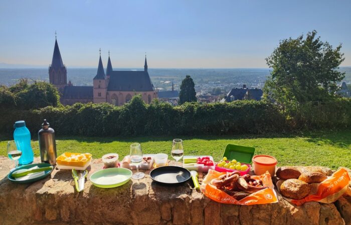 Weinwanderung für 2: Vesper in Burgruine Landskron mit Blick auf Katharinenkirche Oppenheim