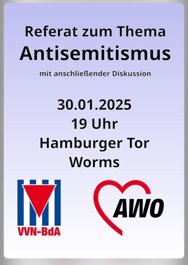 Referat zum Thema Antisemitismus, Hamburger Tor Worms, 30.01.2025